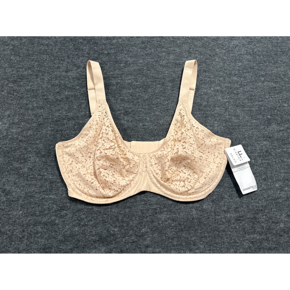 Chantelle Norah Underwire Bra Womens 36DDD Nude NEW Floral Lace Comfort 13F1